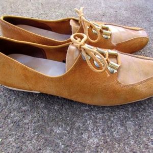 SEARS VINTAGE Tan/Orange Lace up Bowling Shoes Size 7